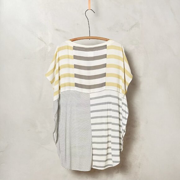 Anthropologie One September Madrigal Stripe Top in Green Motif - sz Medium - Picture 6 of 6